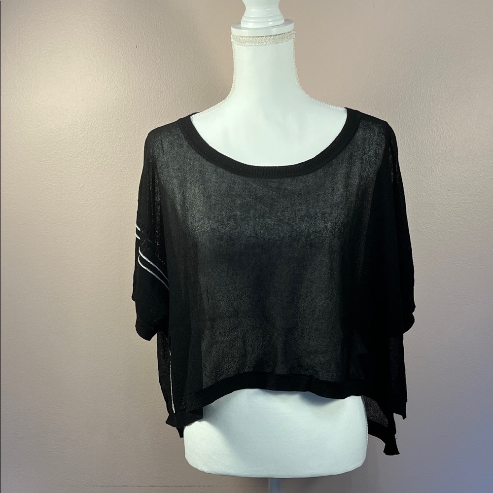 Black Sheer Crop Top from China ODBO